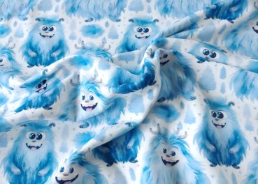 Knuffel Hilco French Terry brushed fabric for kids with cuddly monsters
